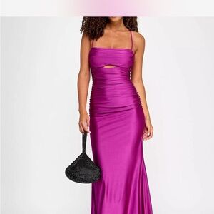 City Studios Juniors Power-Stretch Cut-Out
Draped Gown